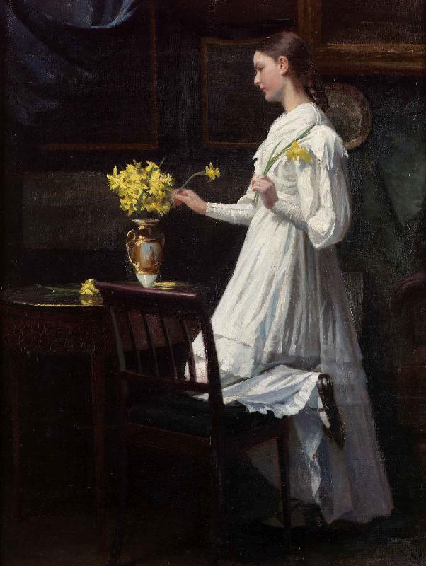 Carl d Unker Arranging daffodils